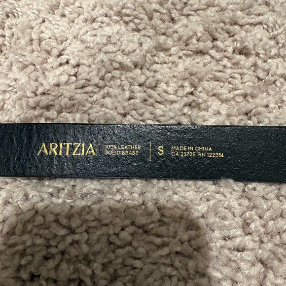 Aritzia Perennial Solid Brass Leather Belt - Picture 2 of 4